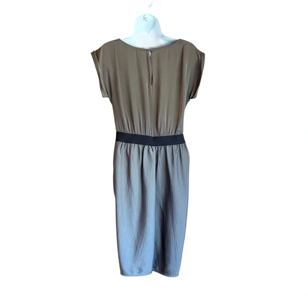 BCBGMaxAzria Taupe Gray Brown Cowl Neck Mini Dress sz XXS
